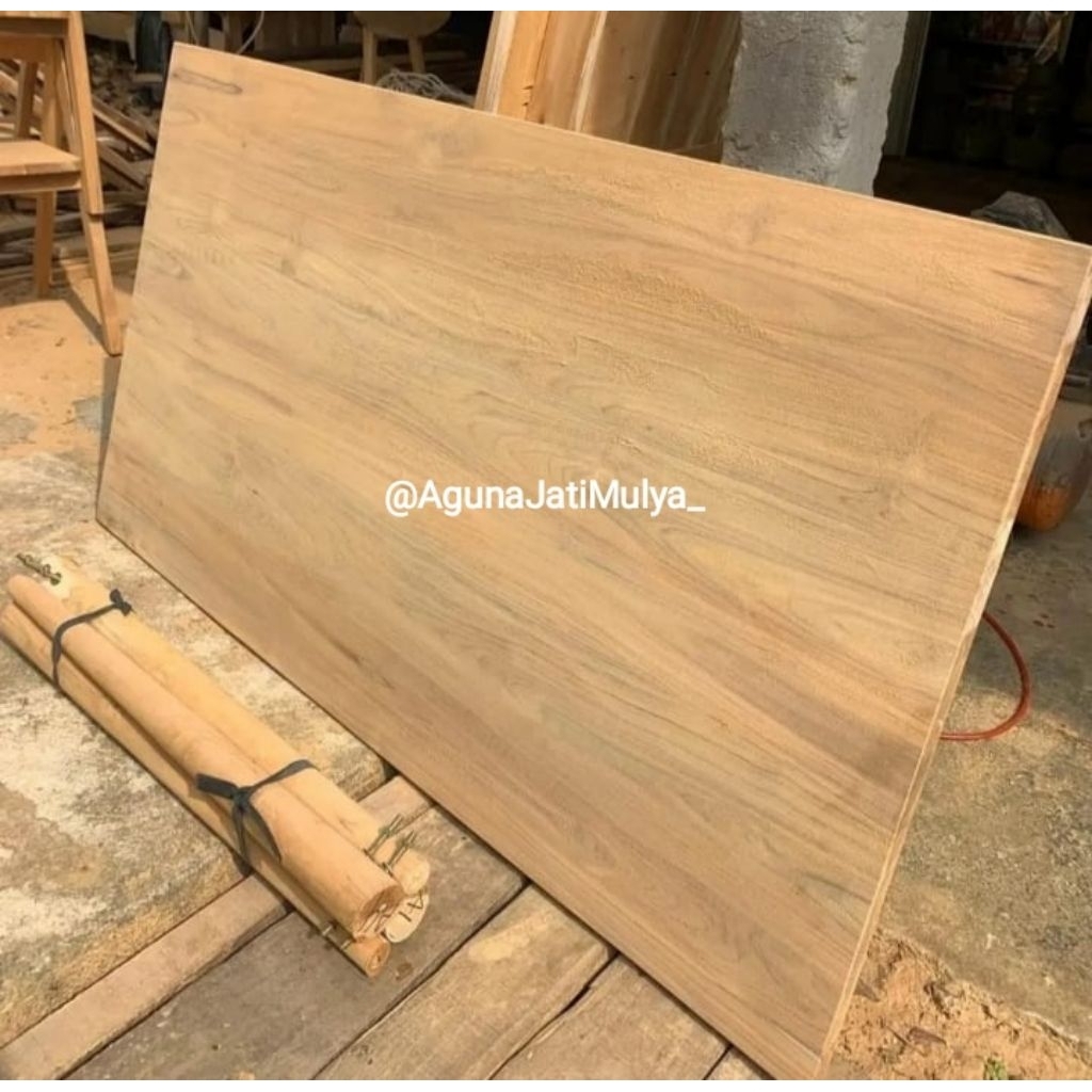Papan Mentahan Meja Laminasi Solid 160x80x3 Daun Meja Kayu Jati Mentahan