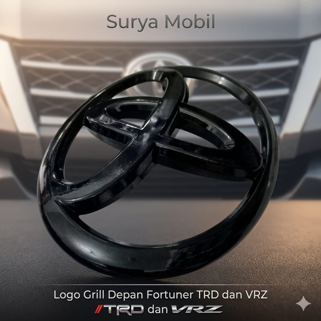 Logo gril depan fortuner TRD & VRZ hitam glossy original