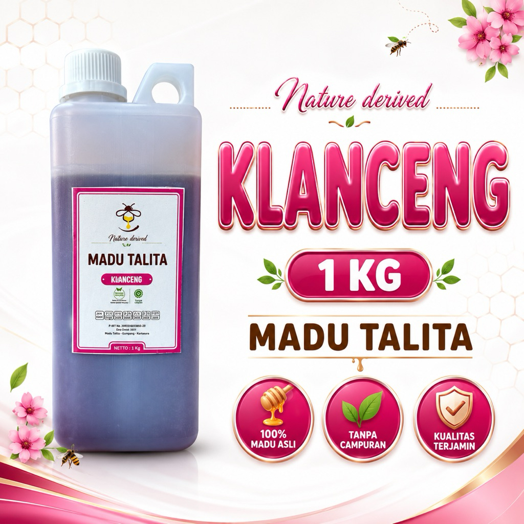 [STIKER BARU] Madu Talita Klanceng 1kg - Madu Murni Asli Raw Honey