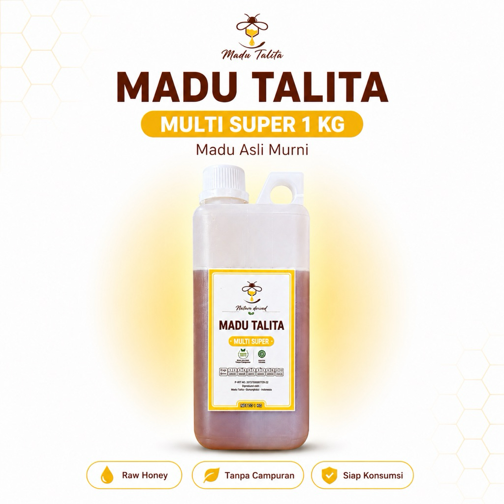 (STIKER BARU) Madu Talita Multi Super 1kg Madu Murni Asli Raw Honey