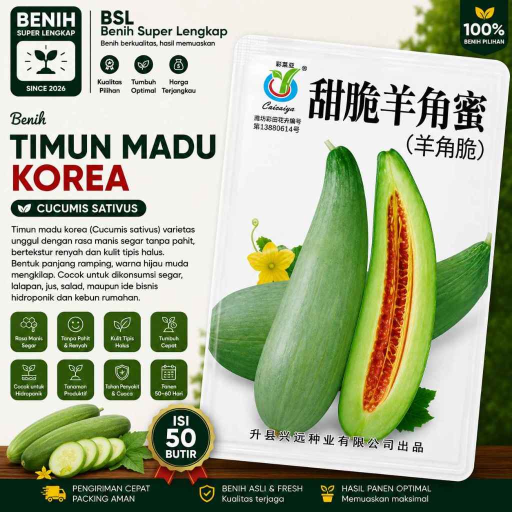 Kemasan Mini | Benih Biji Timun Madu Korea | Timun Madu Croissant | UKI BIBIT