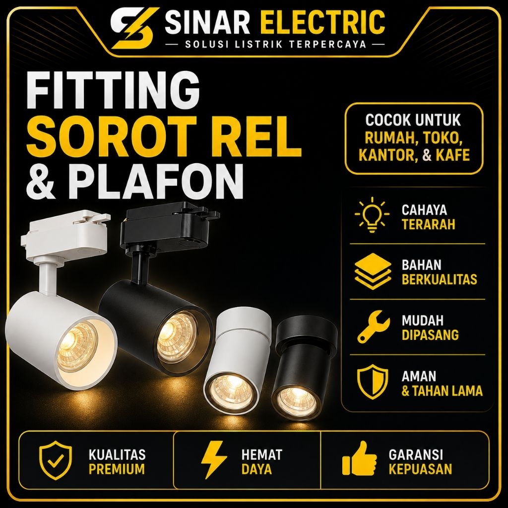 KAP LAMPU SOROT E27 UNIVERSAL / SPOTLIGHT  E27 LUBANG 5CM PLAFON TEMPEL DAN SPOT RELL E27  QAULITY