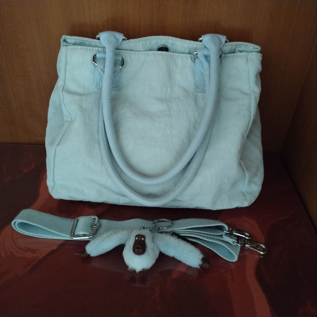 [Preloved] Tas 2 in 1 bahu & selempang kipling baby blue original