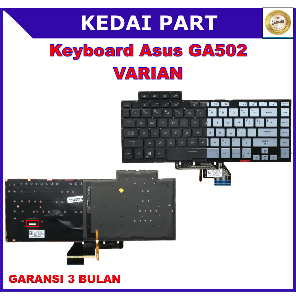 Keyboard Asus ROG Zephyrus GA502 GU502 GU502L GU502LV GX502GV GX502GW RGB Backlight Backlite