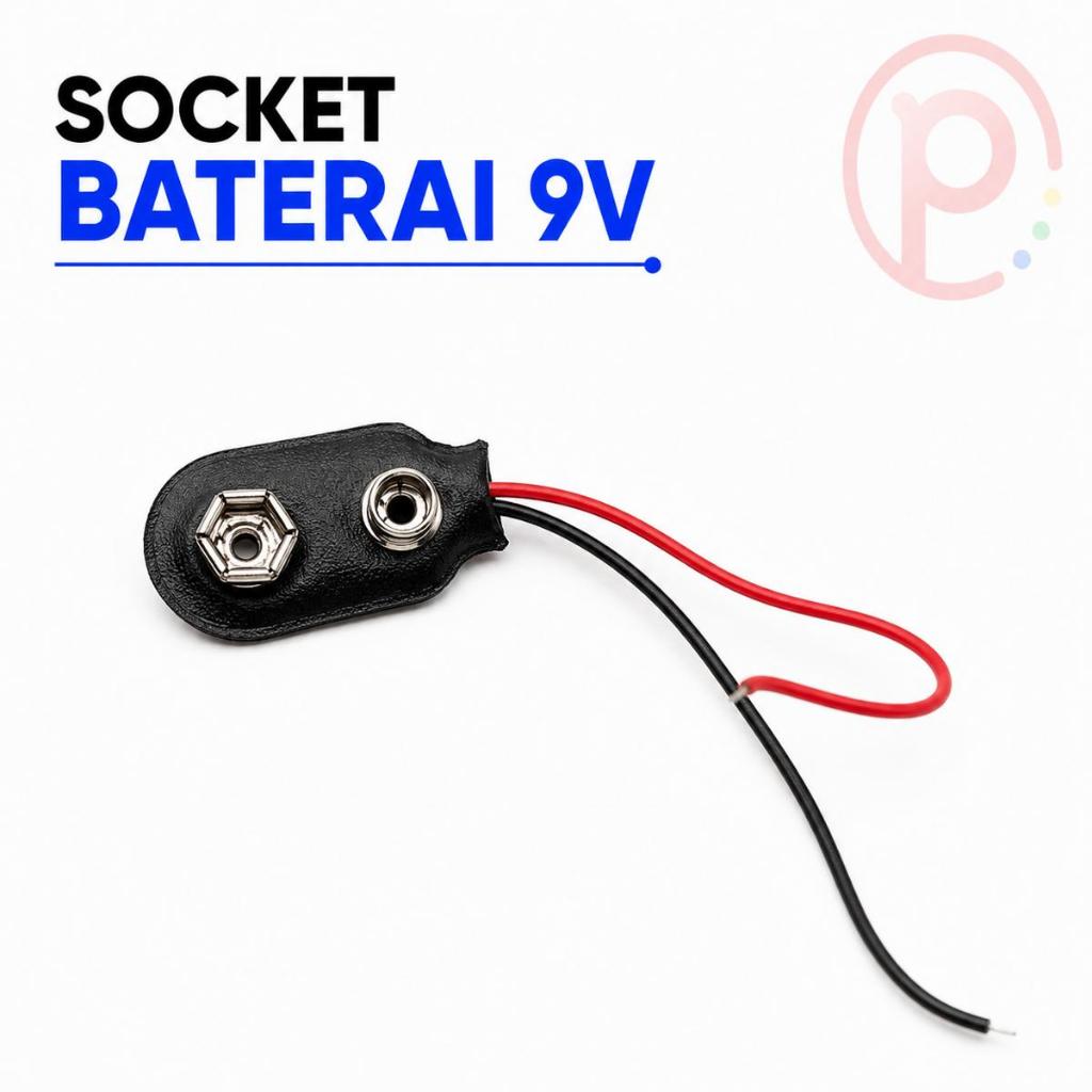 Socket 9V / Baterai Clip 9V / Soket Klip Baterai 9 Volt