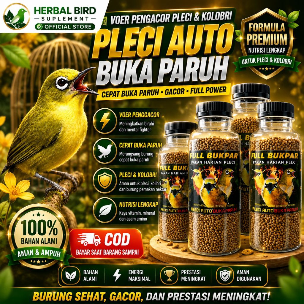 250ML FULL BUKPAR pakan harian pleci ciblek tledekan dll murai batu Kacer cucak ijo kenari branjanga