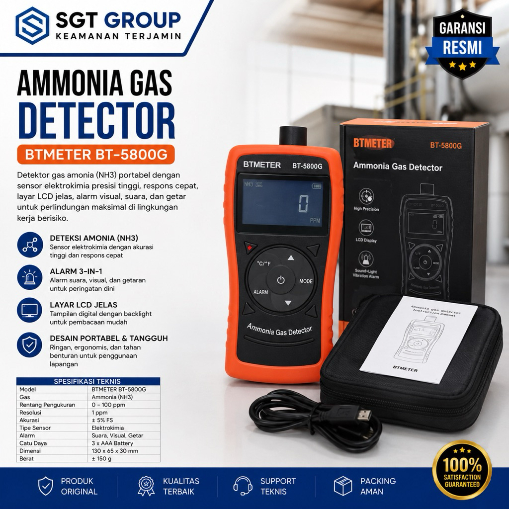 BTMETER BT 5800G Ammonia Gas Detector NH3 Gas Leak Detector Portable Gas Analyzer Ammonia Gas Tester