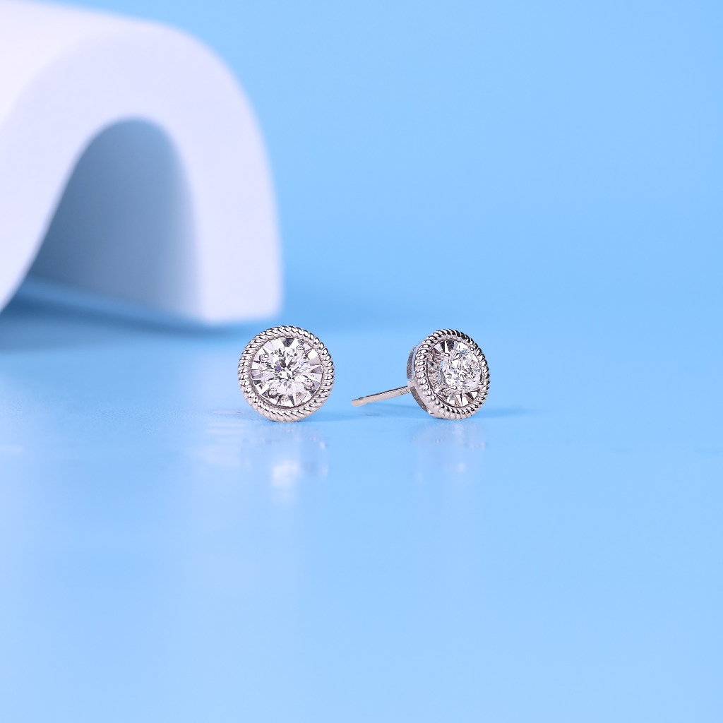 Anting Berlian Eropa Model Solitaire Setting - JB Berlian