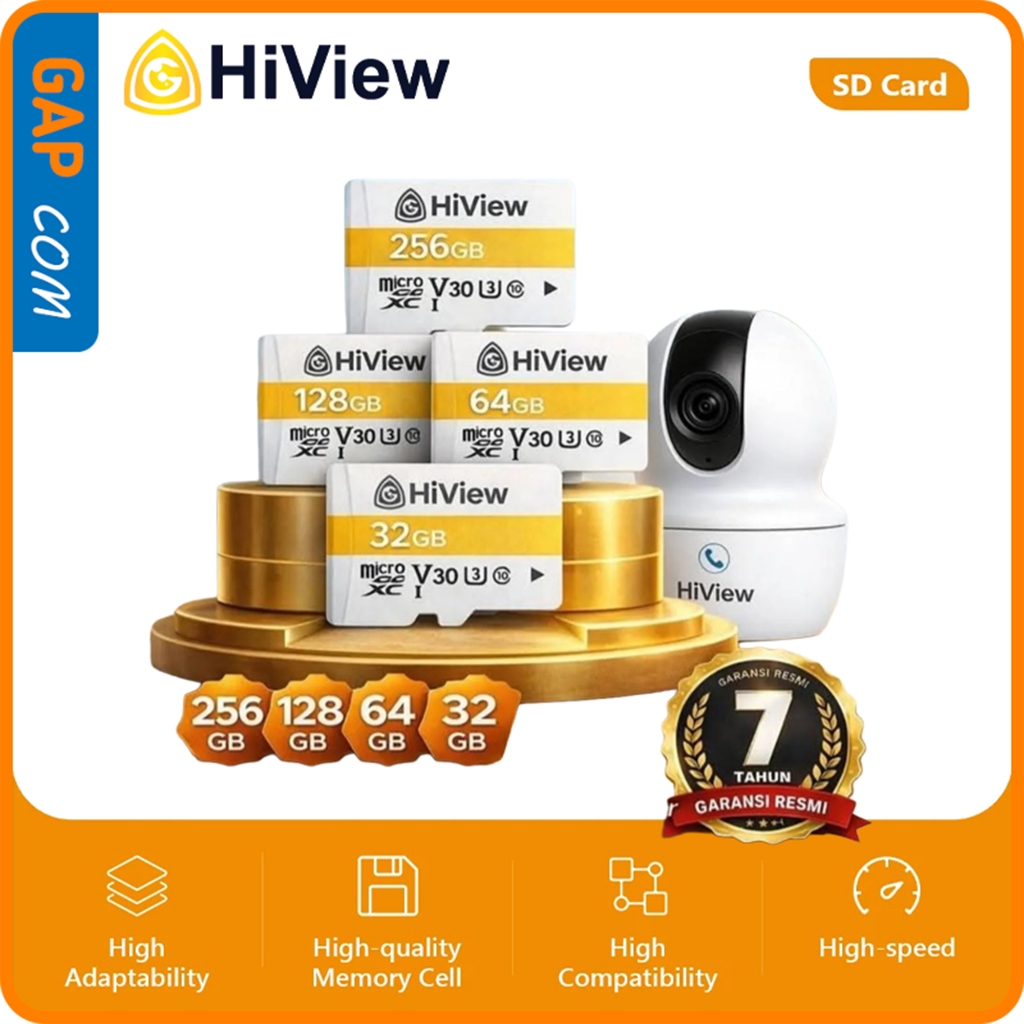 HiView MicroSD 32GB 64GB 128GB 256GB 512GB Micro SD HP CCTV Kartu Memori Memory Card Class 10 V30