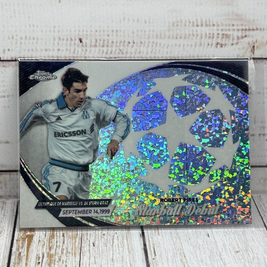Kartu Bola Robert Pires Starball Debut Marseille Topps Chrome Original