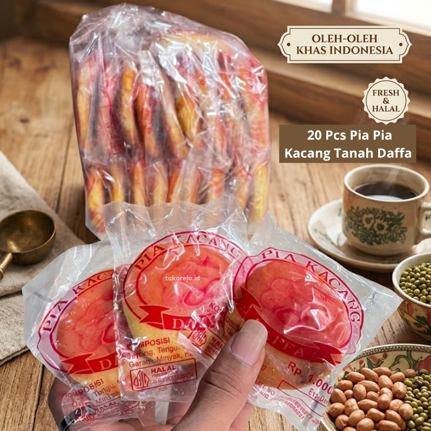 20 Pcs Pia Kacang Daffa - Camilan Enak Ekonomis Halal 1000