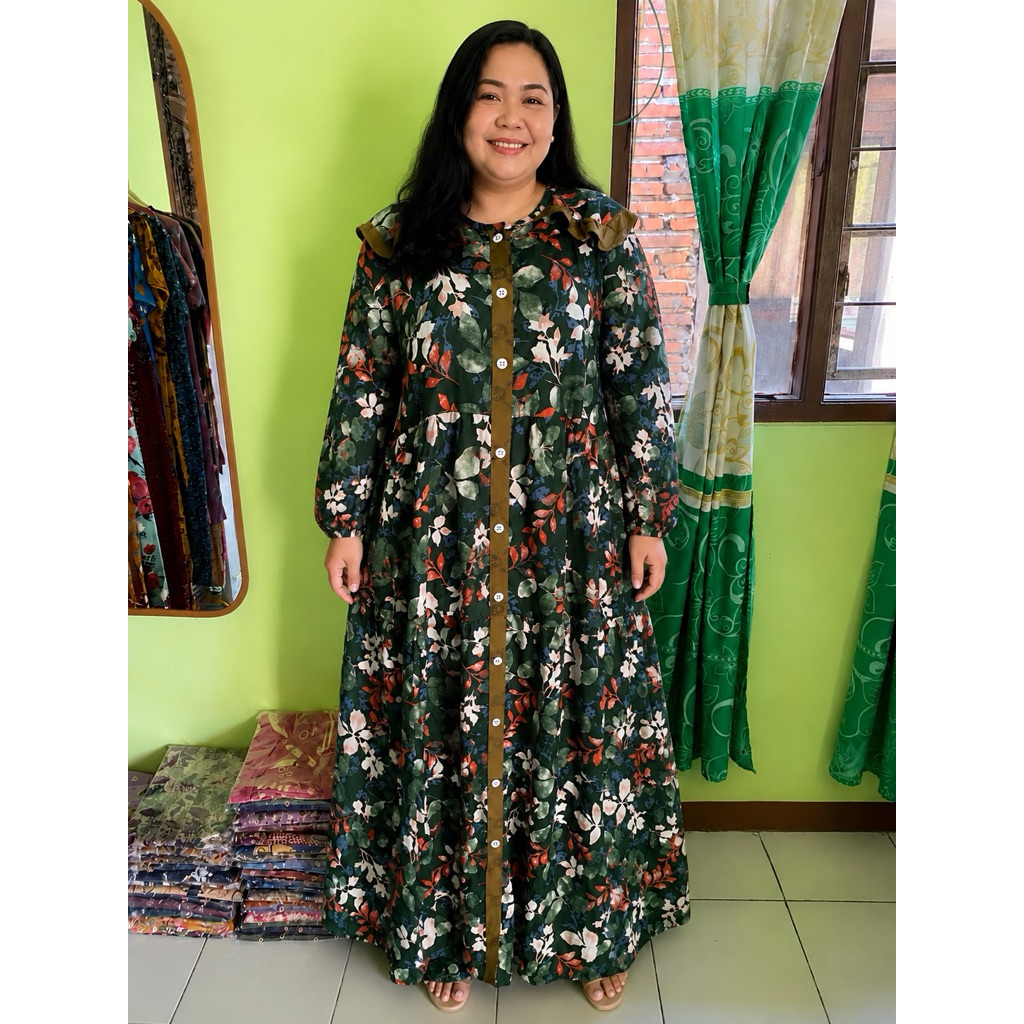 Gamis Super Jumbo Ld 130 Busui Bunga Murah