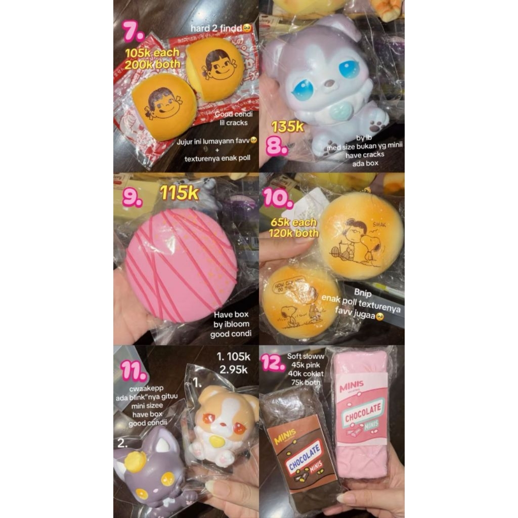 Squishy murah sales ibloom milk banana pisang poli bun pangsir sacher torte hard to find snoopy peko