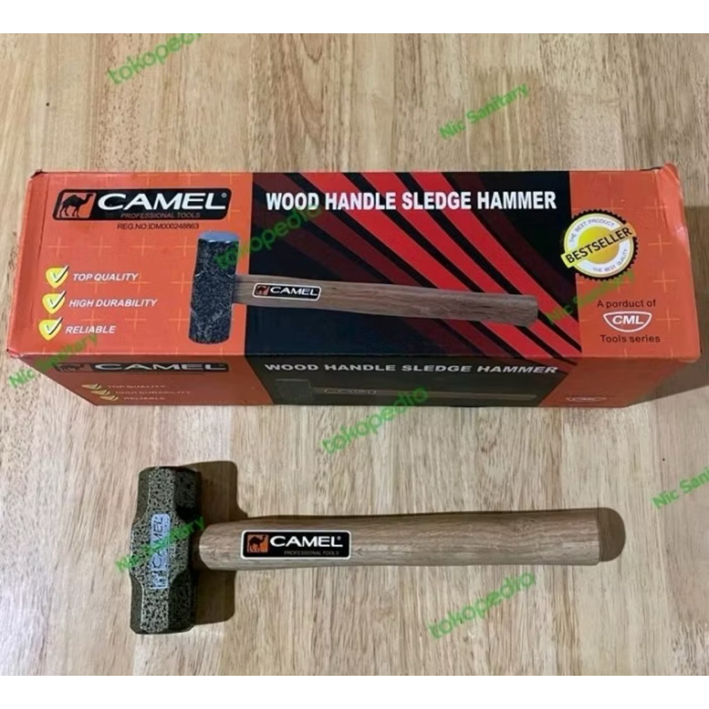 Palu batu gagang kayu CAMEL 2 LB / Palu boldem besar CAMEL