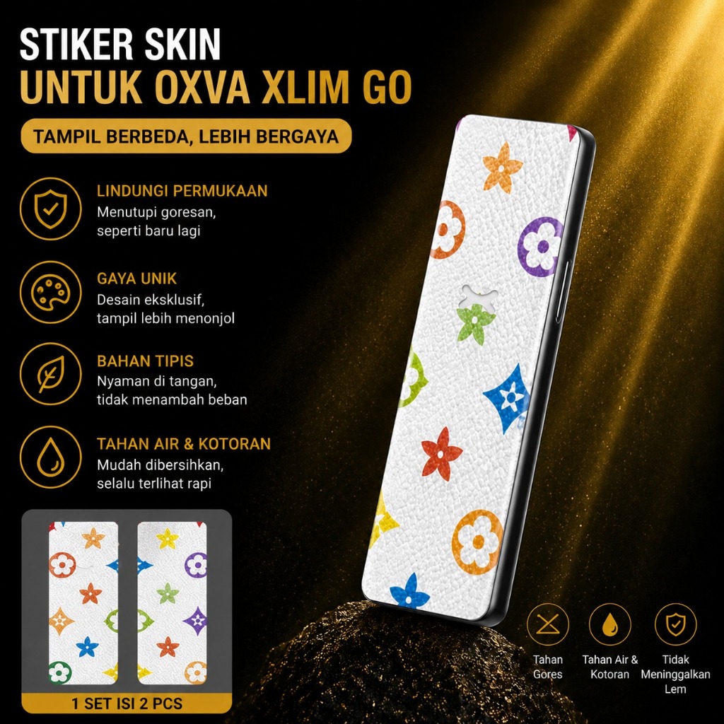 VSPIRIT Garskin Pod Oxva Xlim Go Motif Luxe White | Stiker Skin Premium Tampilan Unik & Eye Catching