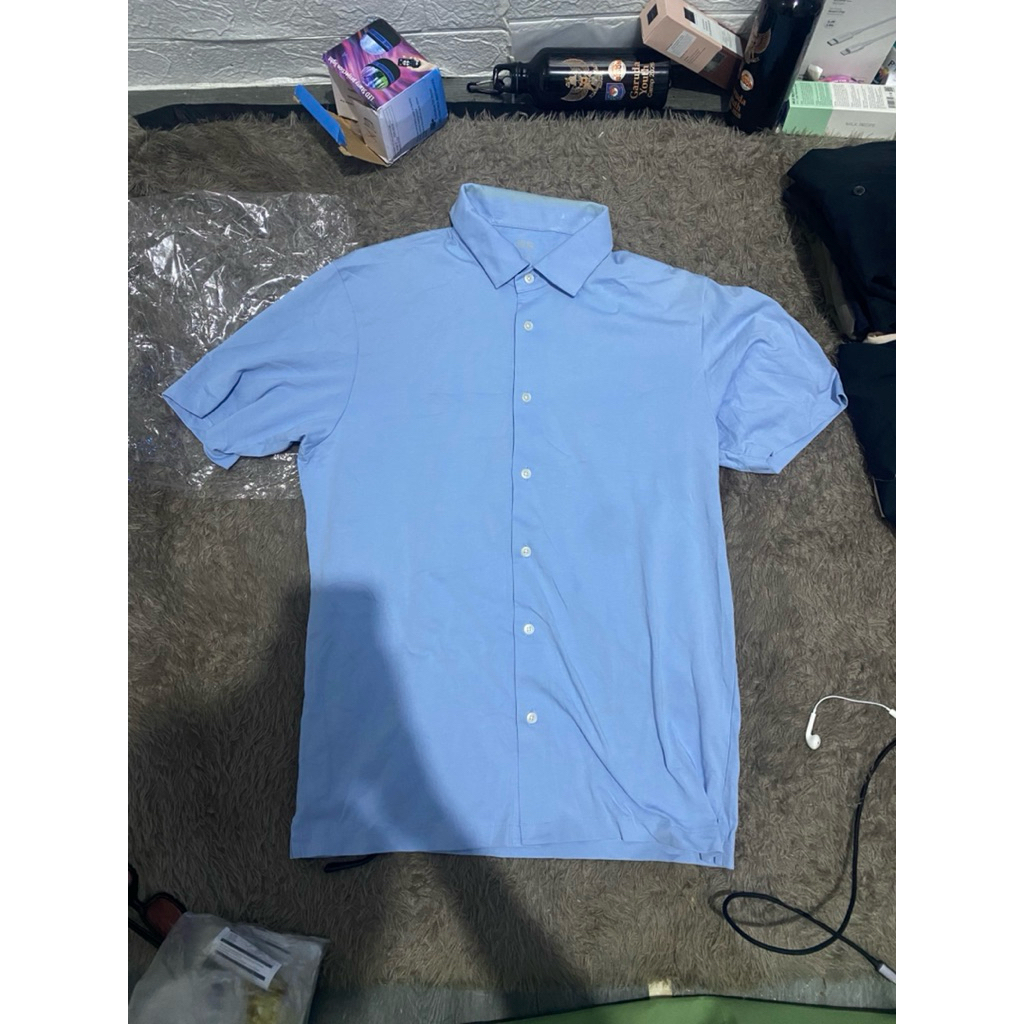 Kemeja uniqlo airism blue