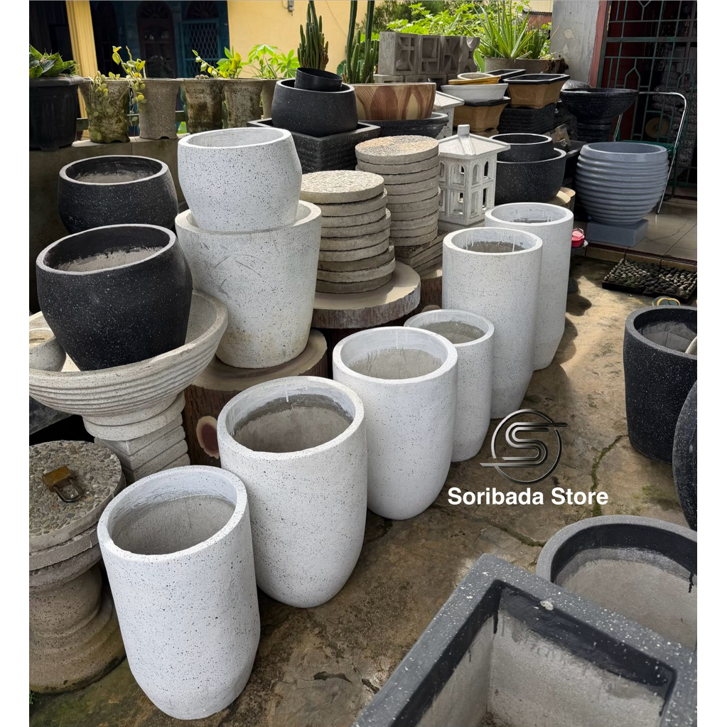 Pot Bunga 3in1 | Pot Bunga Batu | Pot Bunga Set | Pot Bunga Murah | Pot Bunga Unik | Pot Bunga | Pot