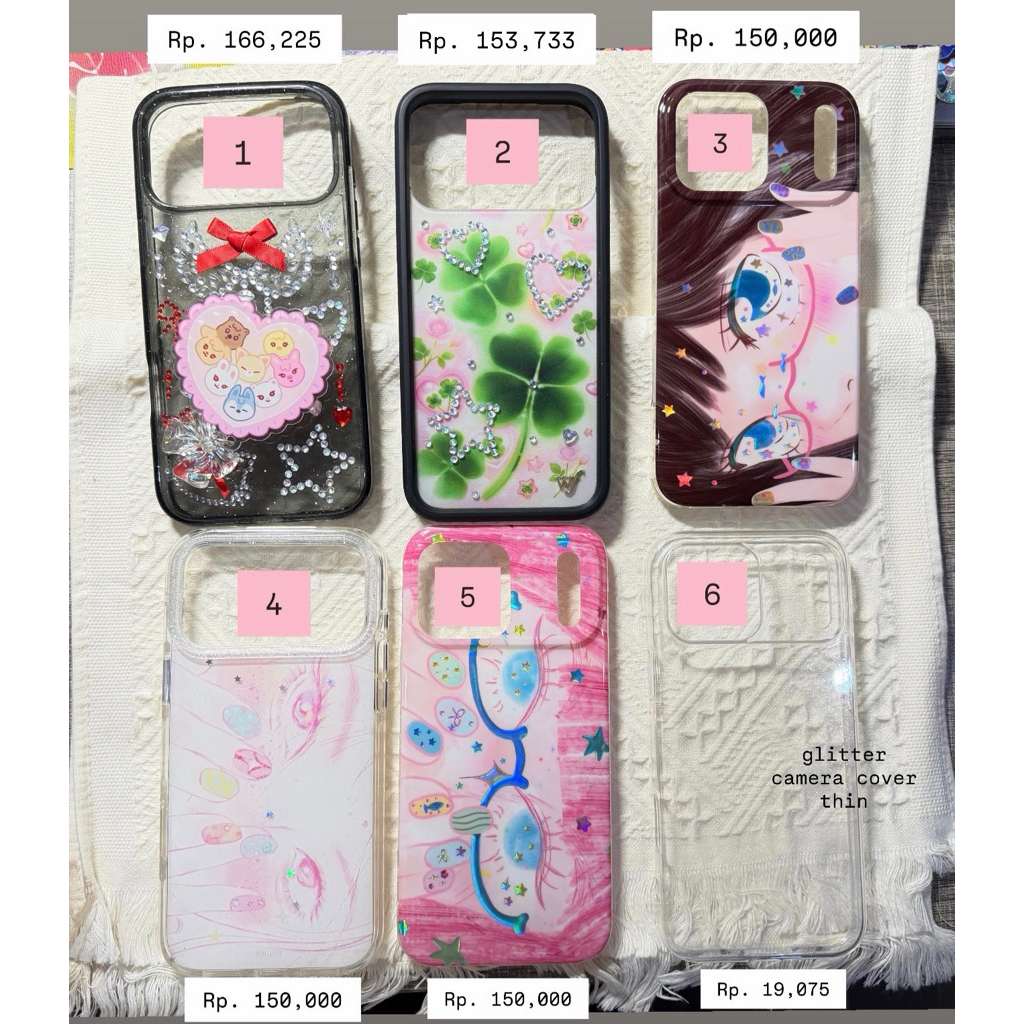 PRELOVED iphone 17 pro max phone case thick thin kelontong unik black glitter popmarg armor skzoo po