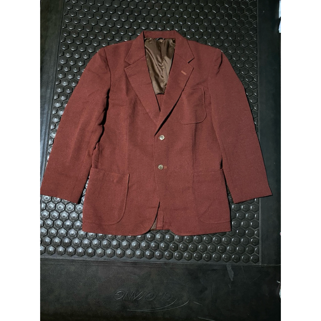 BLAZER JAS MERAH BATA KANTONG TEMPEL TORAY MEWAH BRANDED