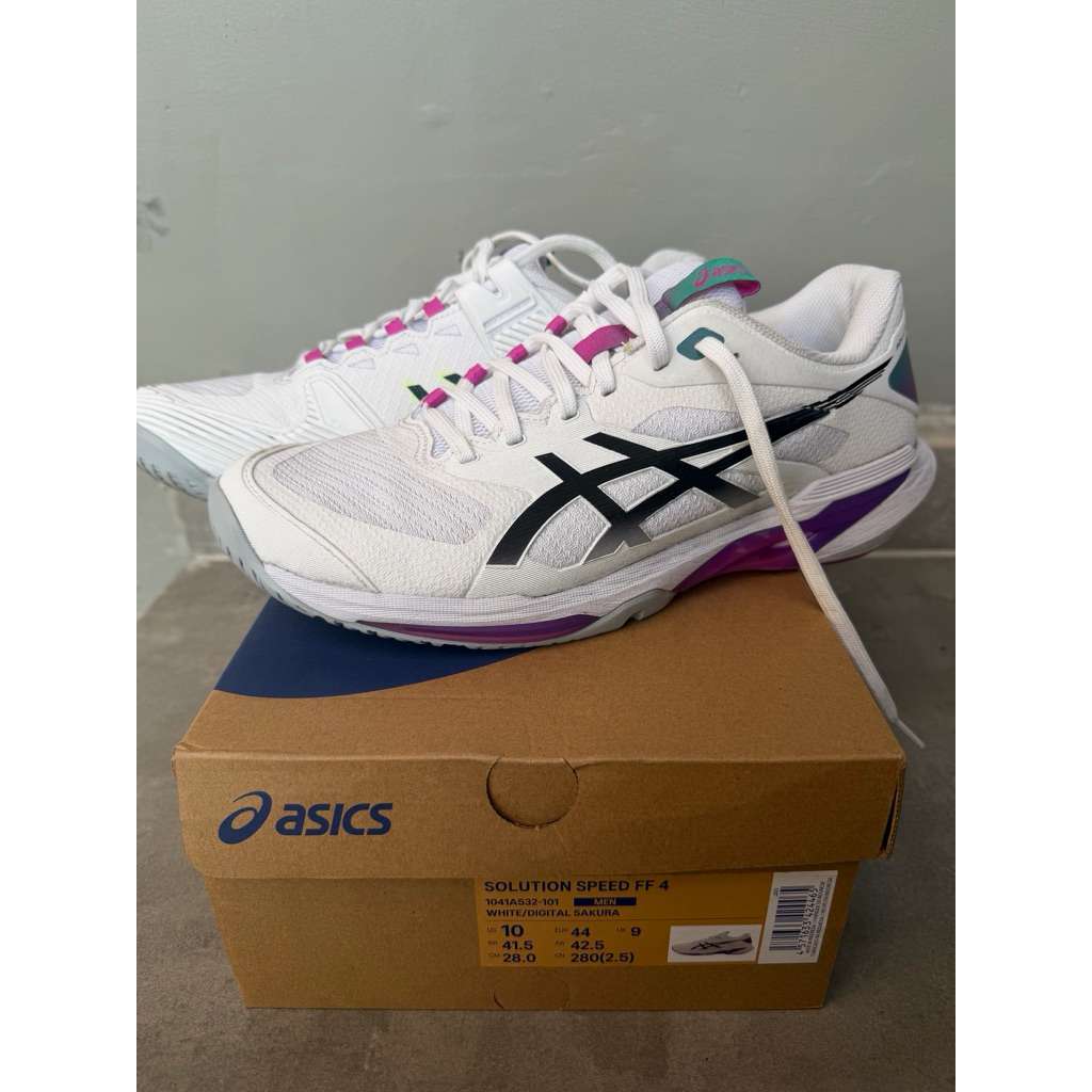 Sepatu Tenis Asics Solution Speed FF 4 Sakura White Size 44 Original Second Mulus Raga Sports