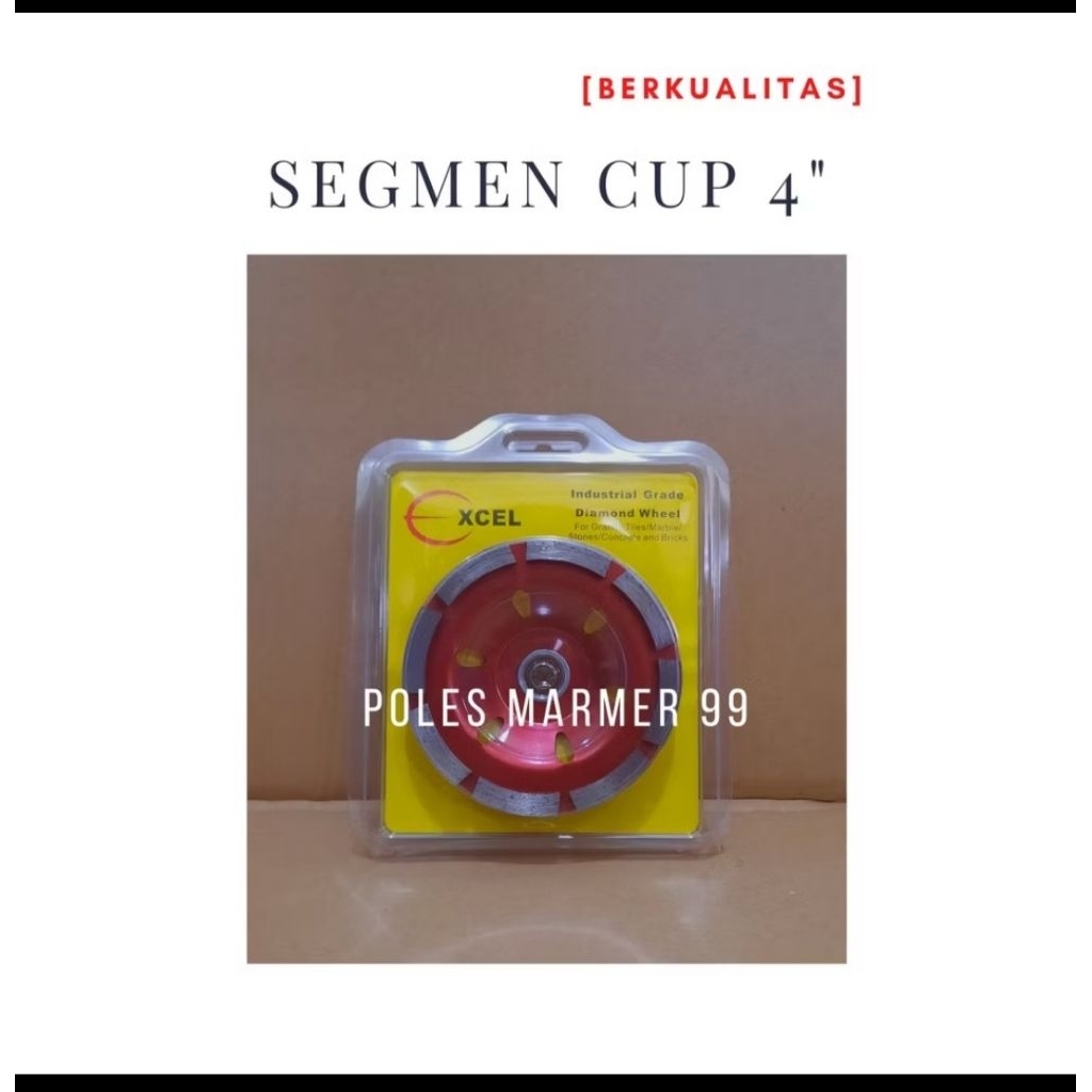 Segmen Cup Grinding Wheel 4 inch for beton marmer granit, batu alam