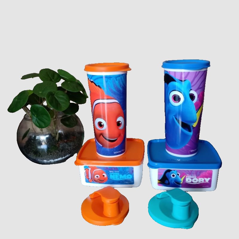break time set nemo lunch set tupperware kotak bekal dori set