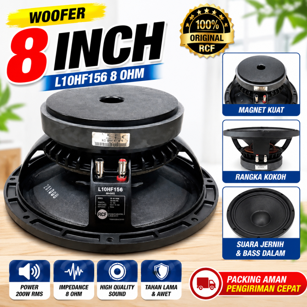 Speaker Komponen RCF L10HF156 10 Inch Bass Mid Low 8 Ohm Spool 2.5 Inci Komponen Speaker Balap Lapan