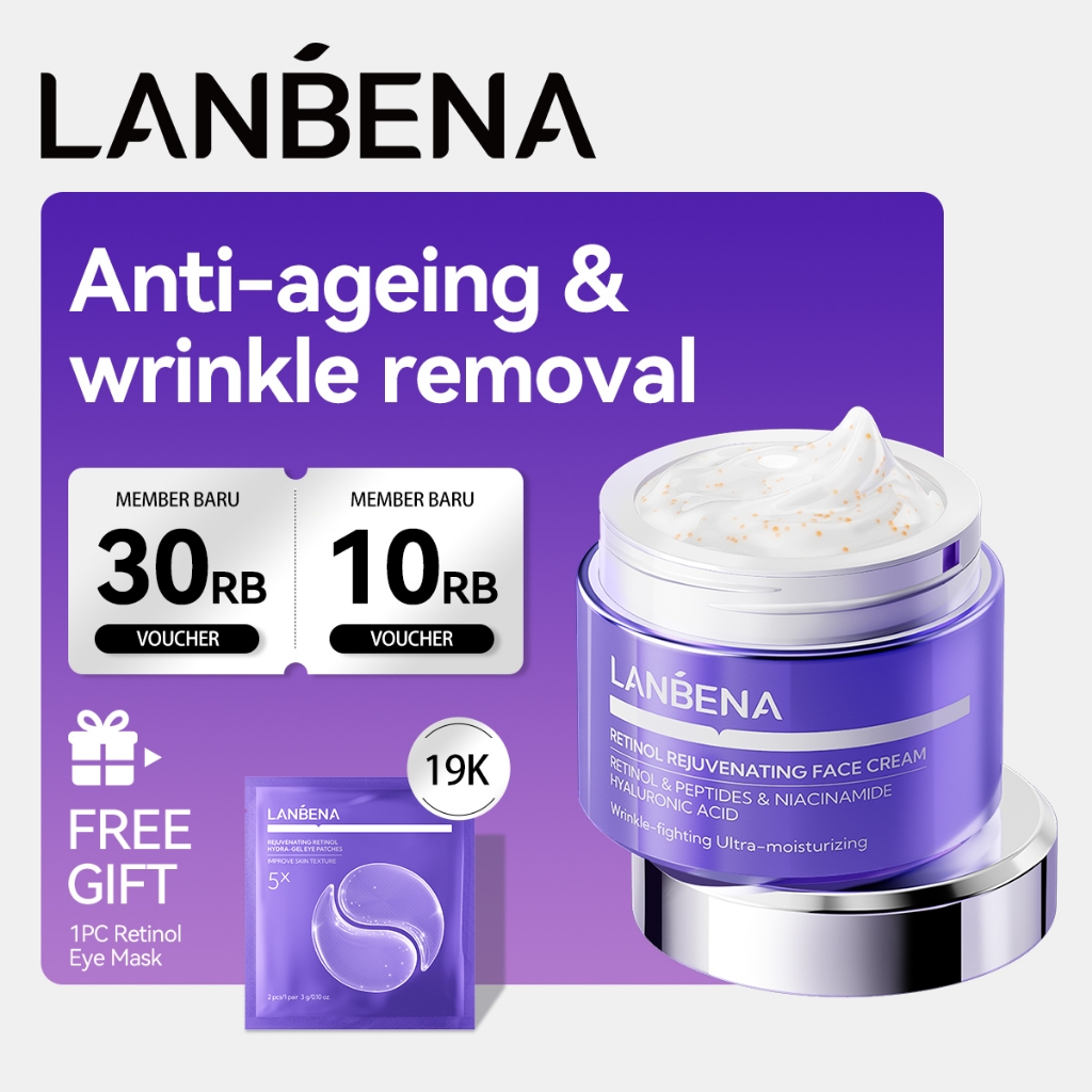 [HALAL] LANBENA Retinol Moisturizer Anti Aging Face Cream - Krim Wajah Retinol untuk Menjaga Kelemba