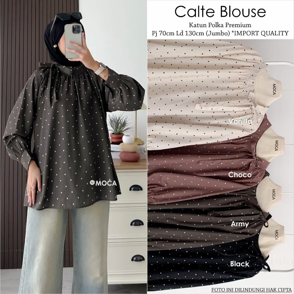 Calte Blouse Oversize Atasan Jumbo Allsize Premium Catton Original Ori Moca Berlabel