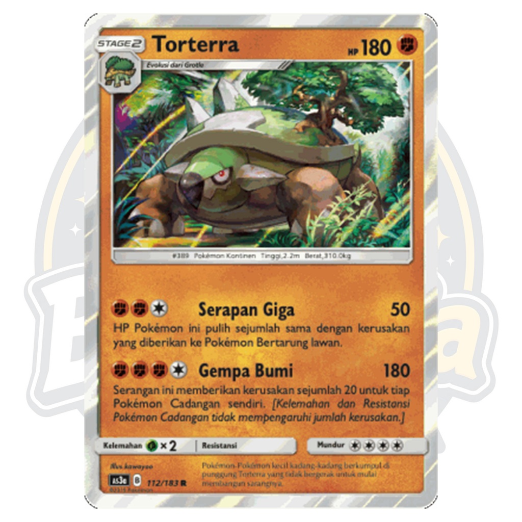 Kartu Pokemon TCG - TORTERRA - Bulk Common R - Indonesia - AS3A