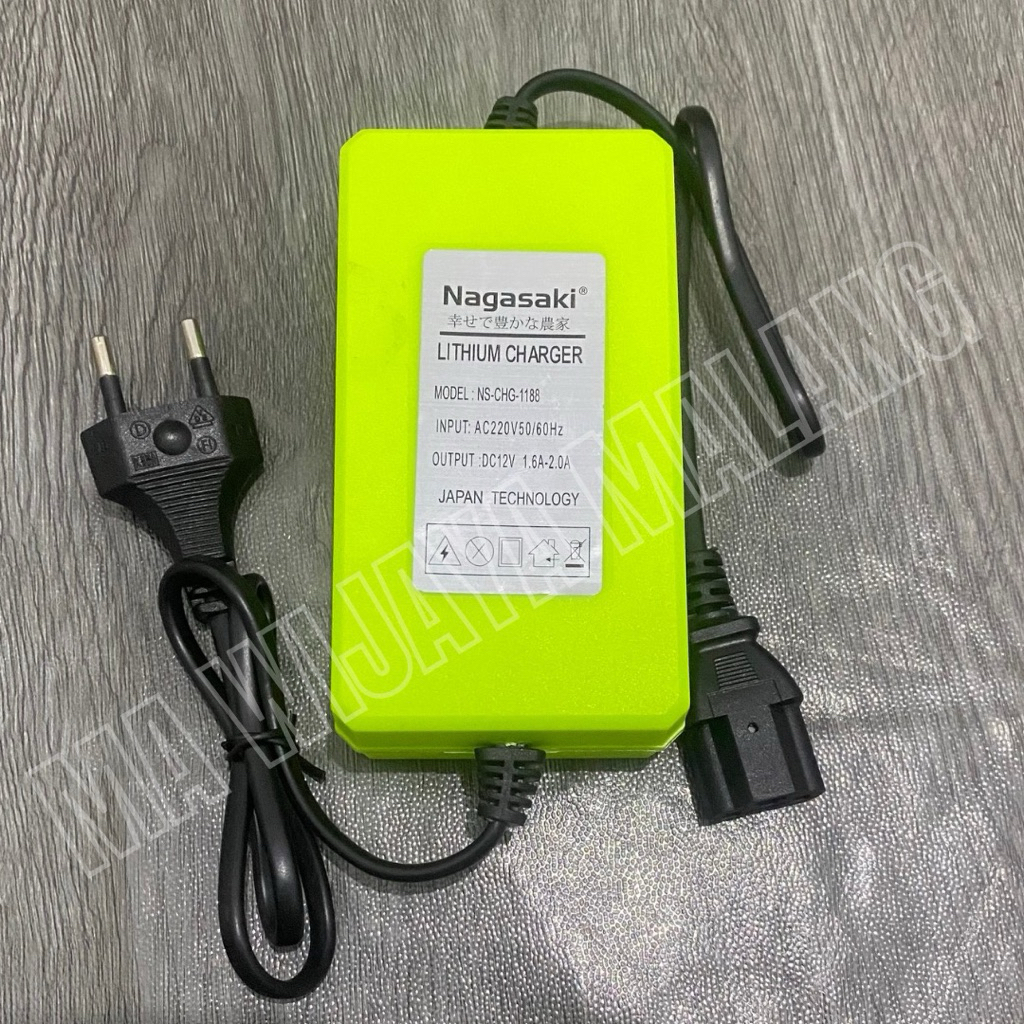 Chargher Original Srayer Nagasaki  / Cas Aki Lithium 2.A / Cas Tanki Semprot Nagasaki / Cas Batre Li