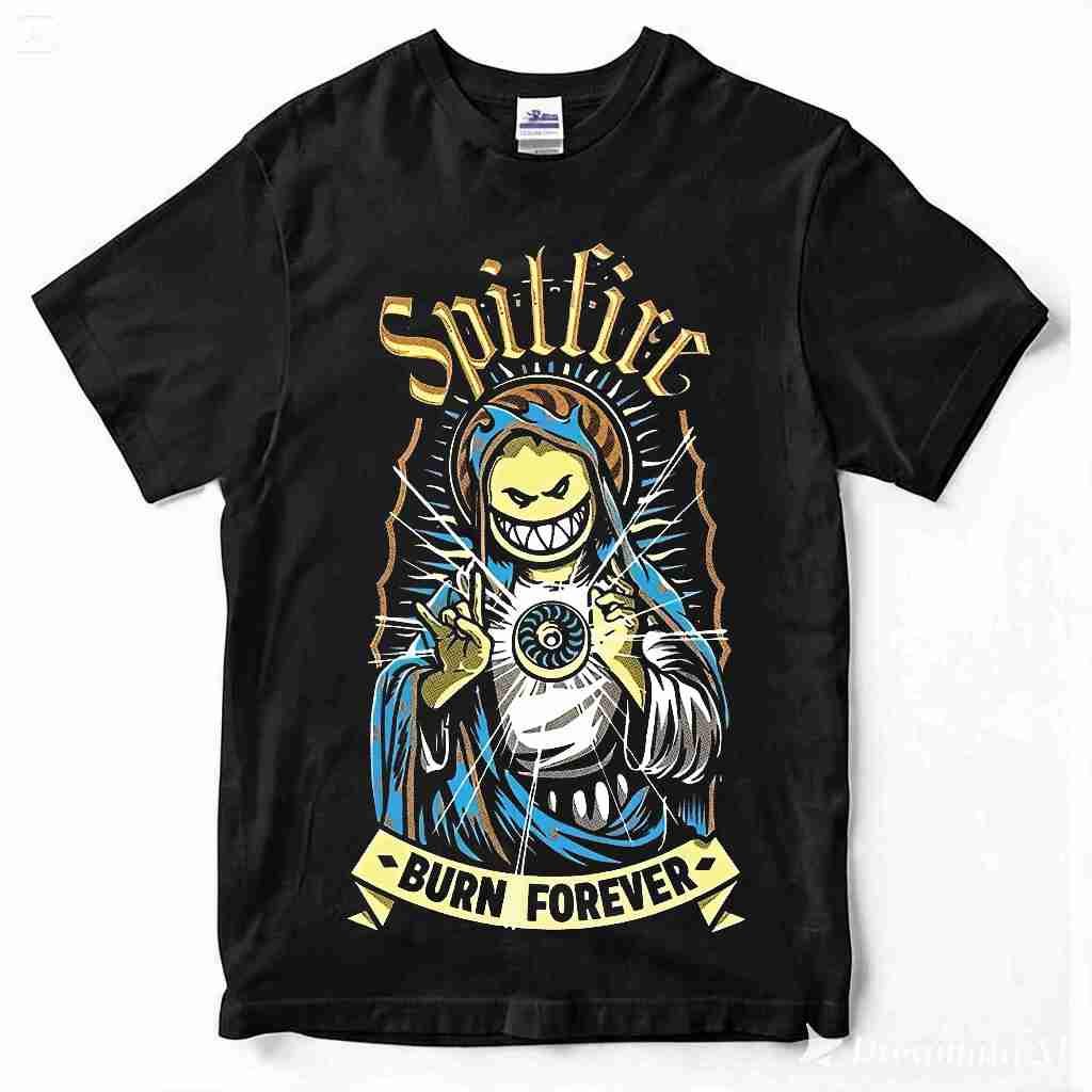 Kaos Skate Spitfire Hitam Unisex