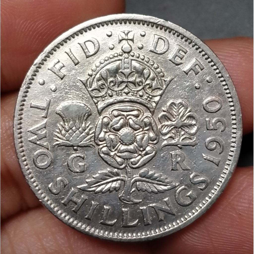 Koin Kuno Inggris 2 Shilling Georgivs VI 1947-1951