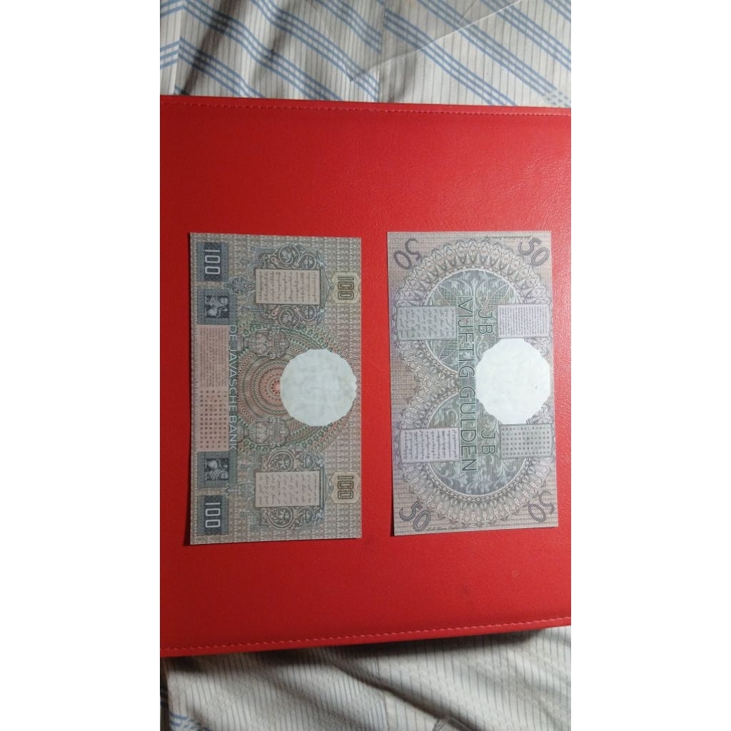 SOUVENIR SOUVENIR Oeang Kertas 100 dan 50 Rupiah Dejasche Bank Edisi Oeang Lama Koleksi Unik