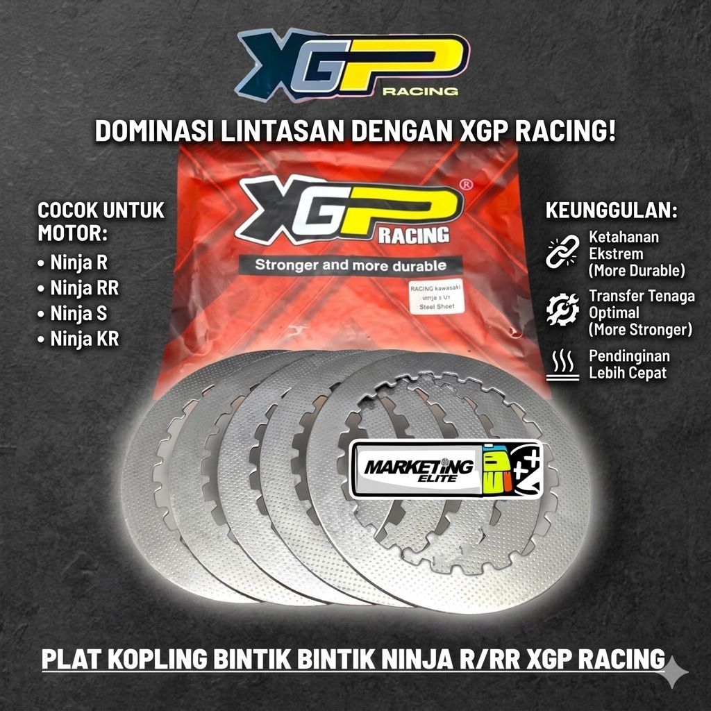 PLAT KOPLING BINTIK BINTIK NINJA R / RR XGP RACING ORIGINAL PART