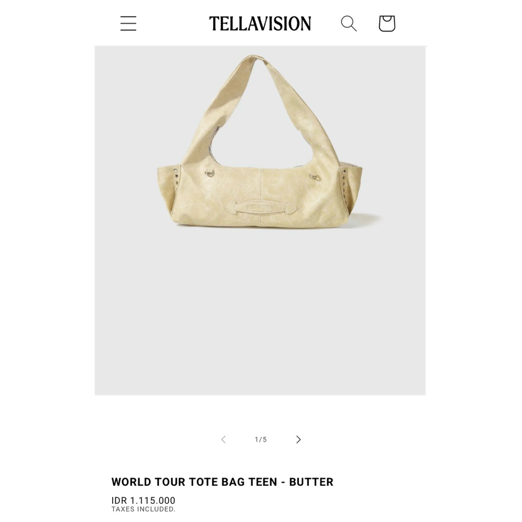 [AVAIL – preloved] TELLAVISION WORLD TOUR TOTE BAG TEEN (BUTTER)