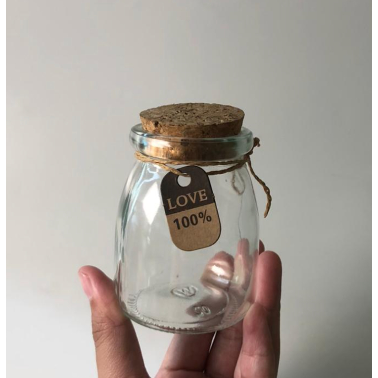 Toples kaca Tutup Gabus 100ml 150ml 200ml Tabung Kaca penyimpanan makanan kering Tabung Display Kopi