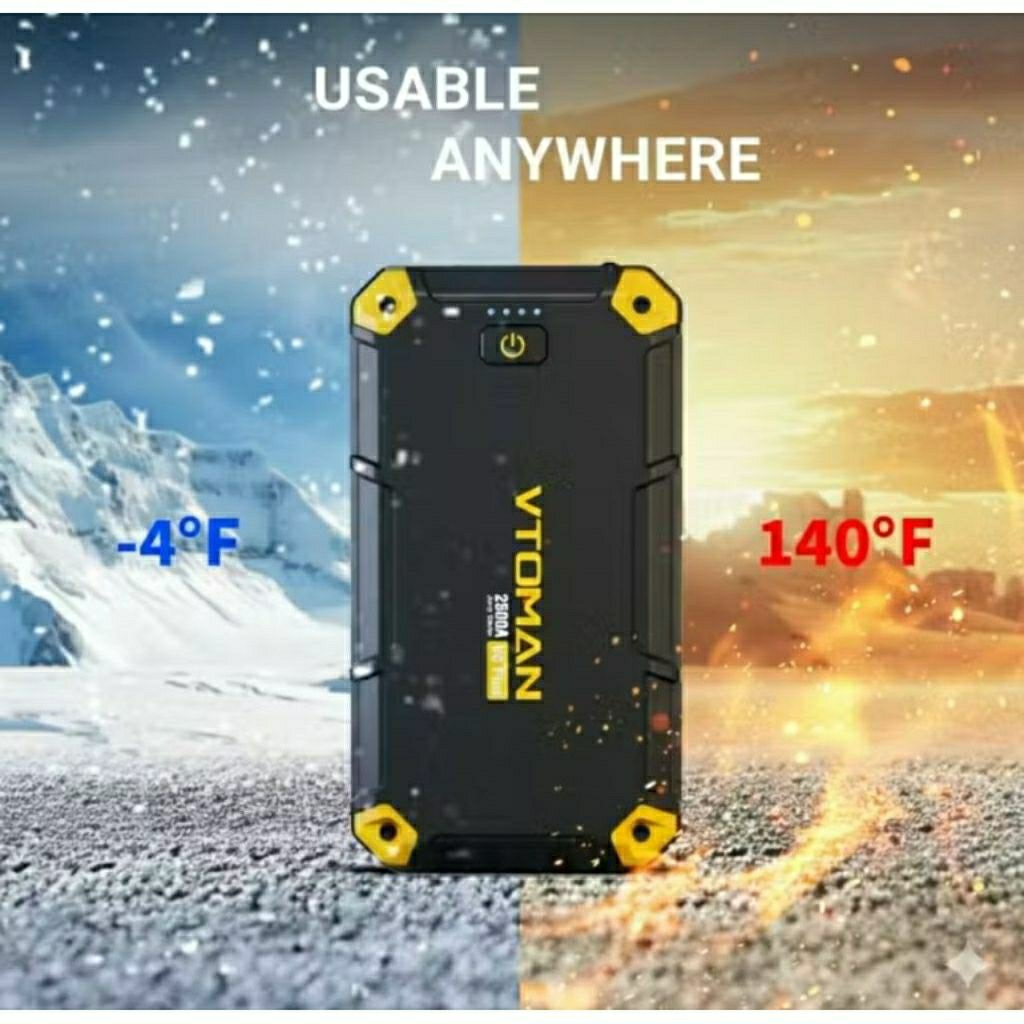 VTOMAN ORI - Vtoman V6 Plus 10000Mah Jump Stater Aki Mobil Motor Powerbank Jump Aki..