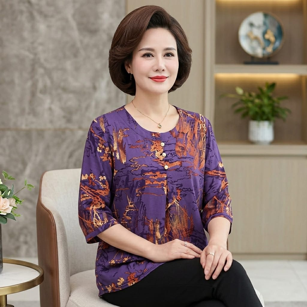 BLOUSE SPANDEK BUNGA IMPORT/ ATASAN IBU IBU JUMBO SPANDEK IMPORT