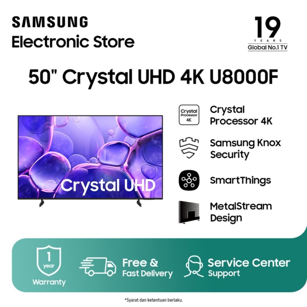 Samsung Smart TV 50 Inch Crystal 4K UHD 50U8000F