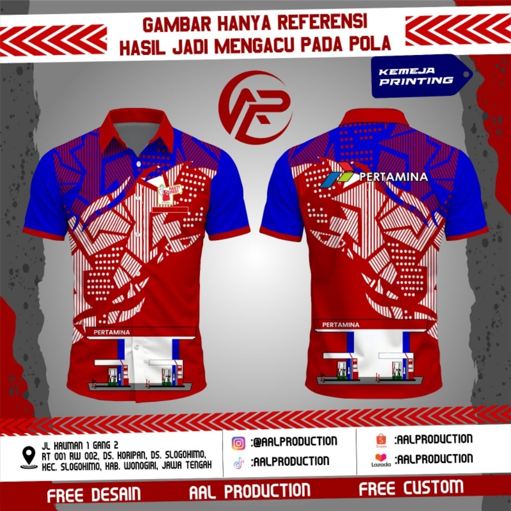 kemeja pertamina printing custom