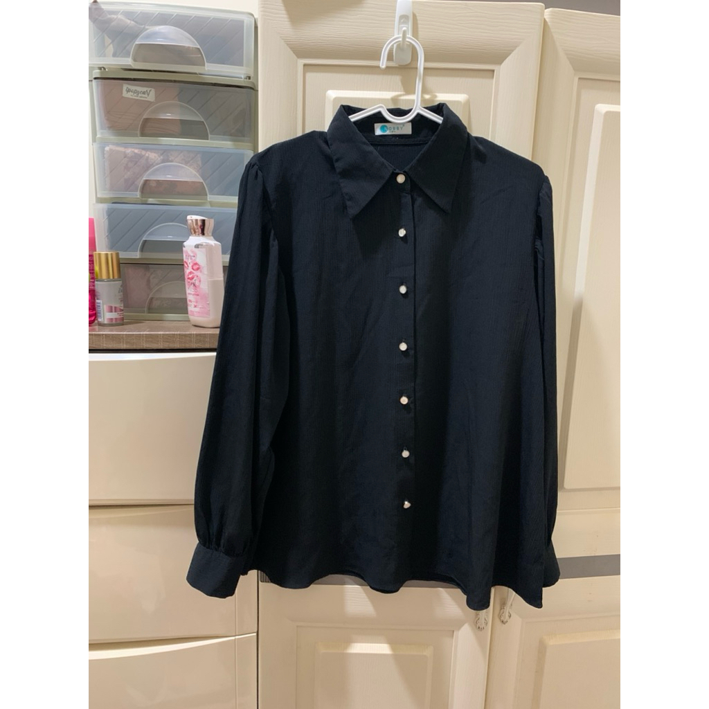 Nobby Blouse Kemeja Black M