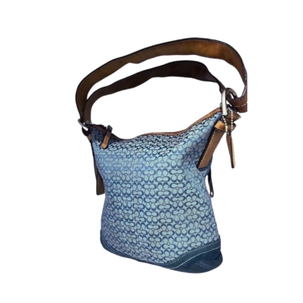 Co*ch Hobo Jacquard Denim