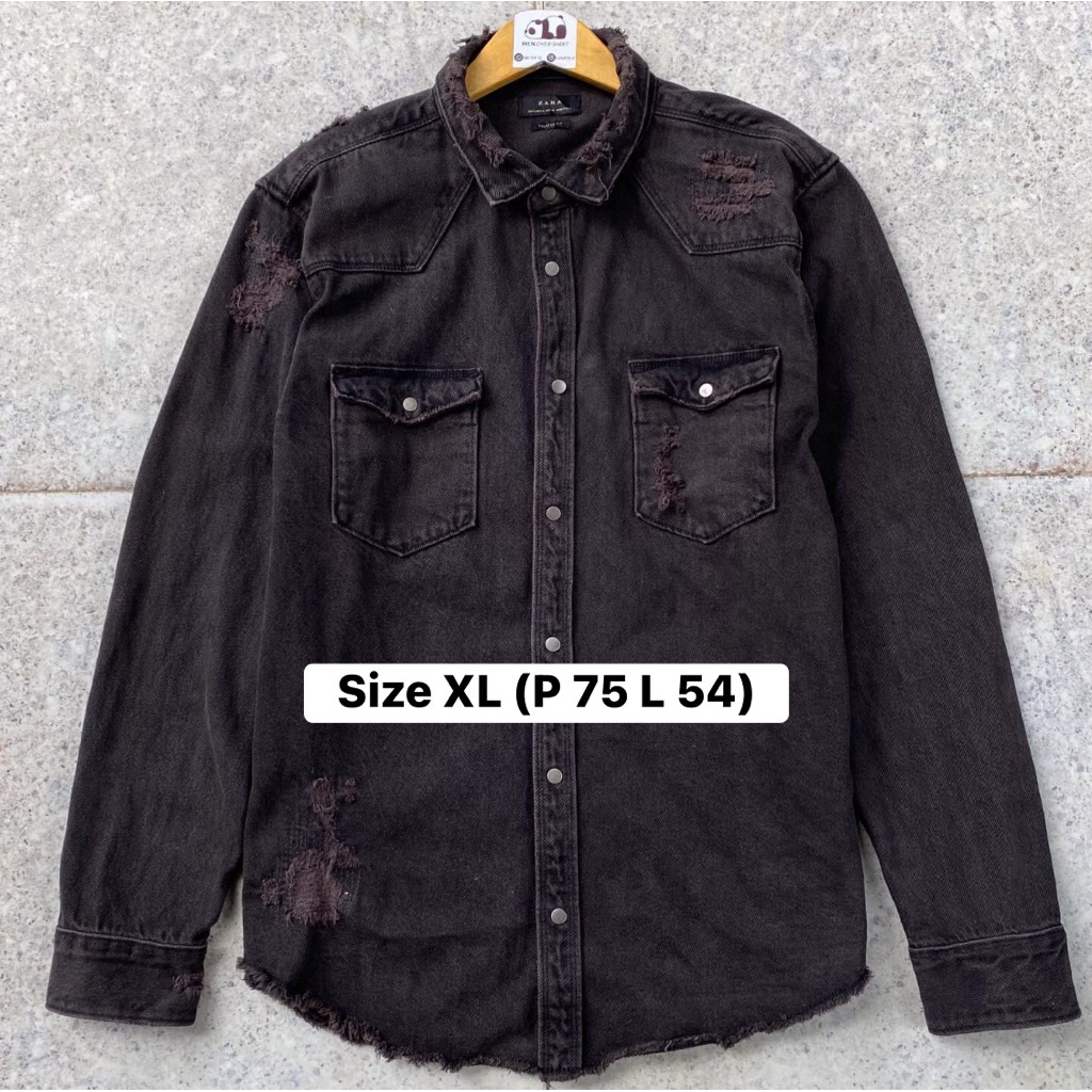 Jacket Denim Ripped Zara