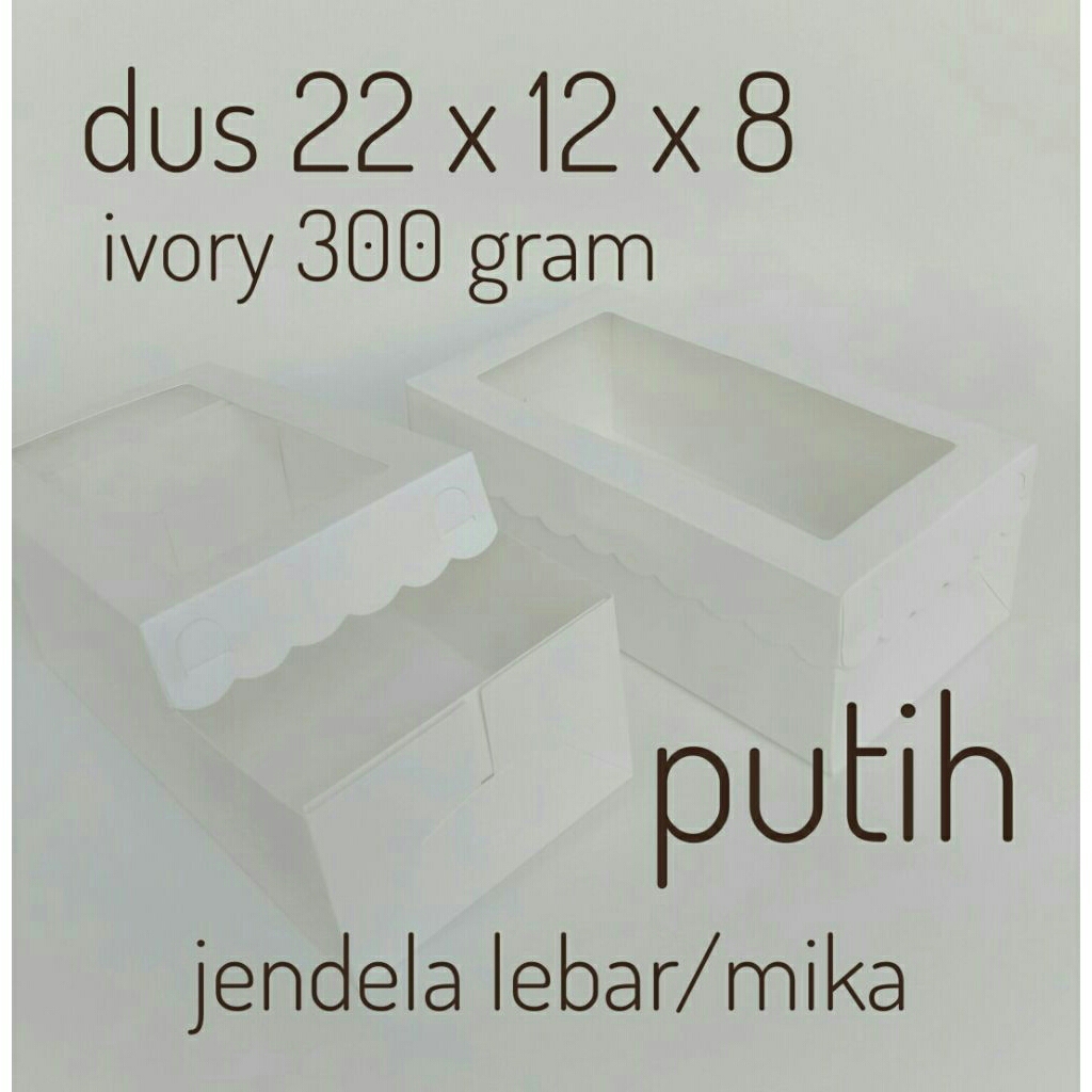 Dus kue ukuran 22x12x8cm/kotak kue bolu/box kue/kemasan kue/dus kue ivory/kotak kue ukuran 22x12x8 c