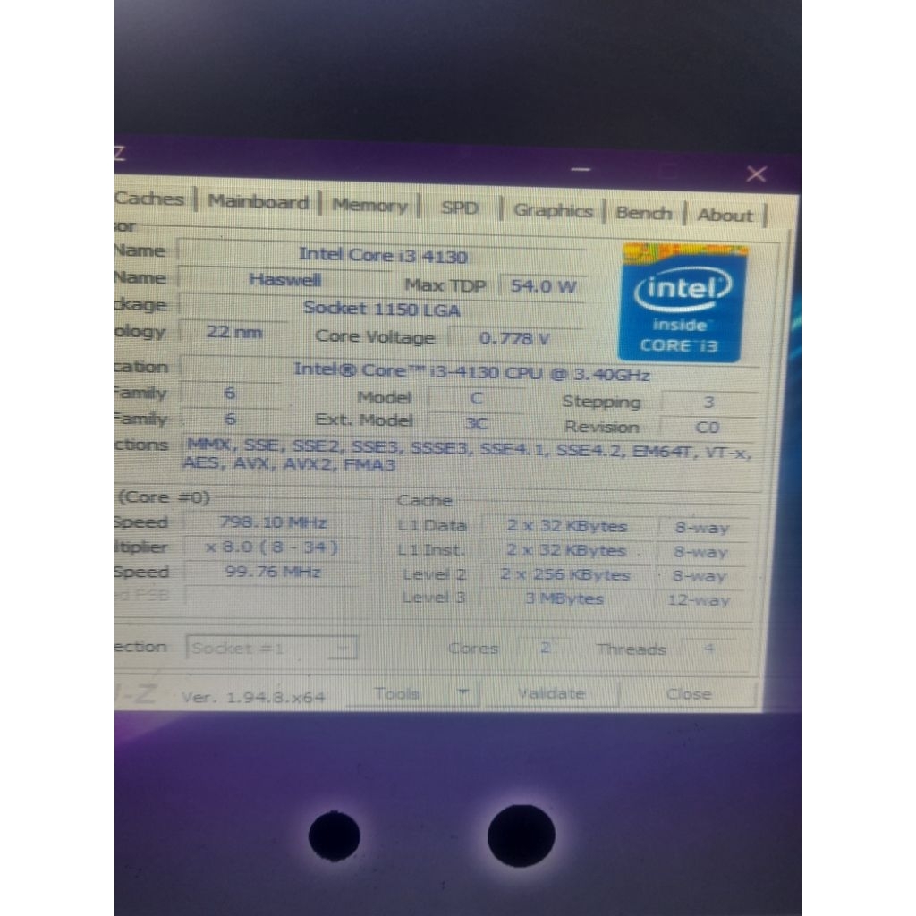 CPU DEKSTOP LENOVO MT SERIES INTEL CORE I3-4130