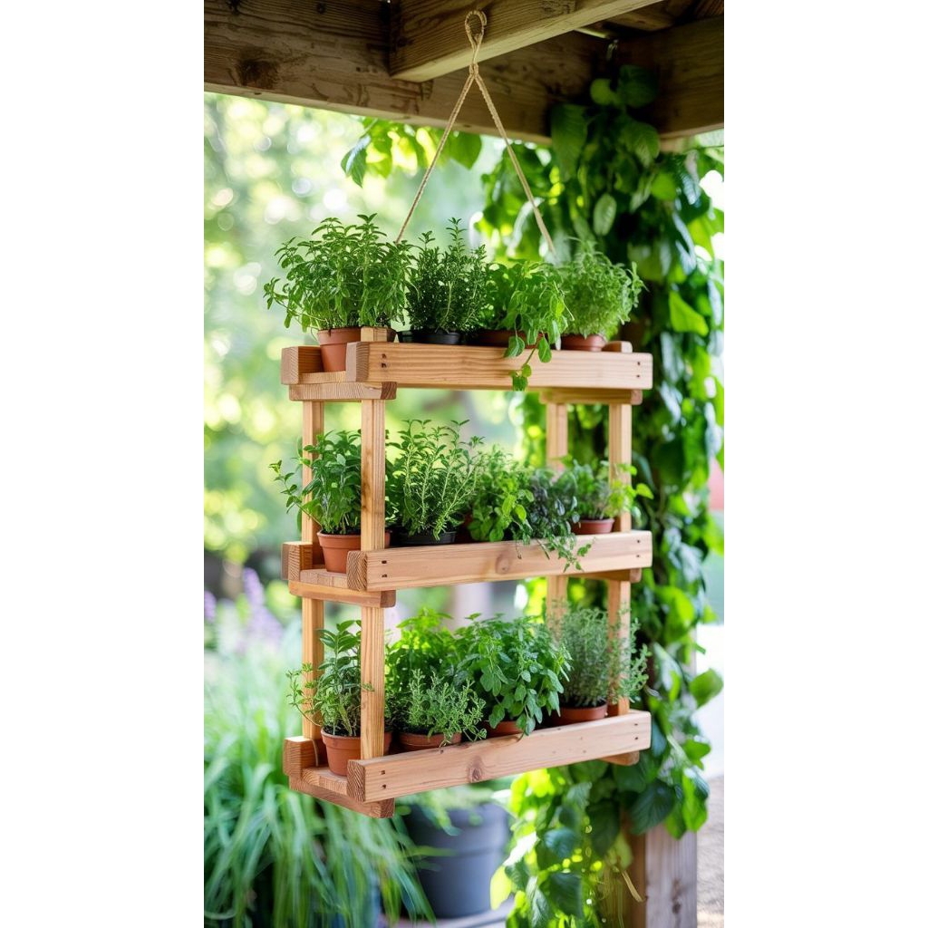 pot kayu pot gantung pot kayu 3 susun pot kayu aesthetic terbaik