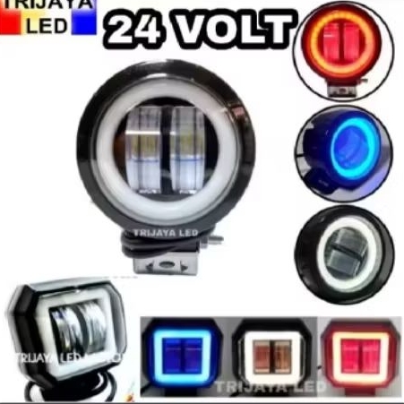 Lampu Tembak Sorot 24 Volt LED CWL Daymaker Mini 2 Mata 4D Bar CREE Strobo Kedip Angel Devil Eye Len