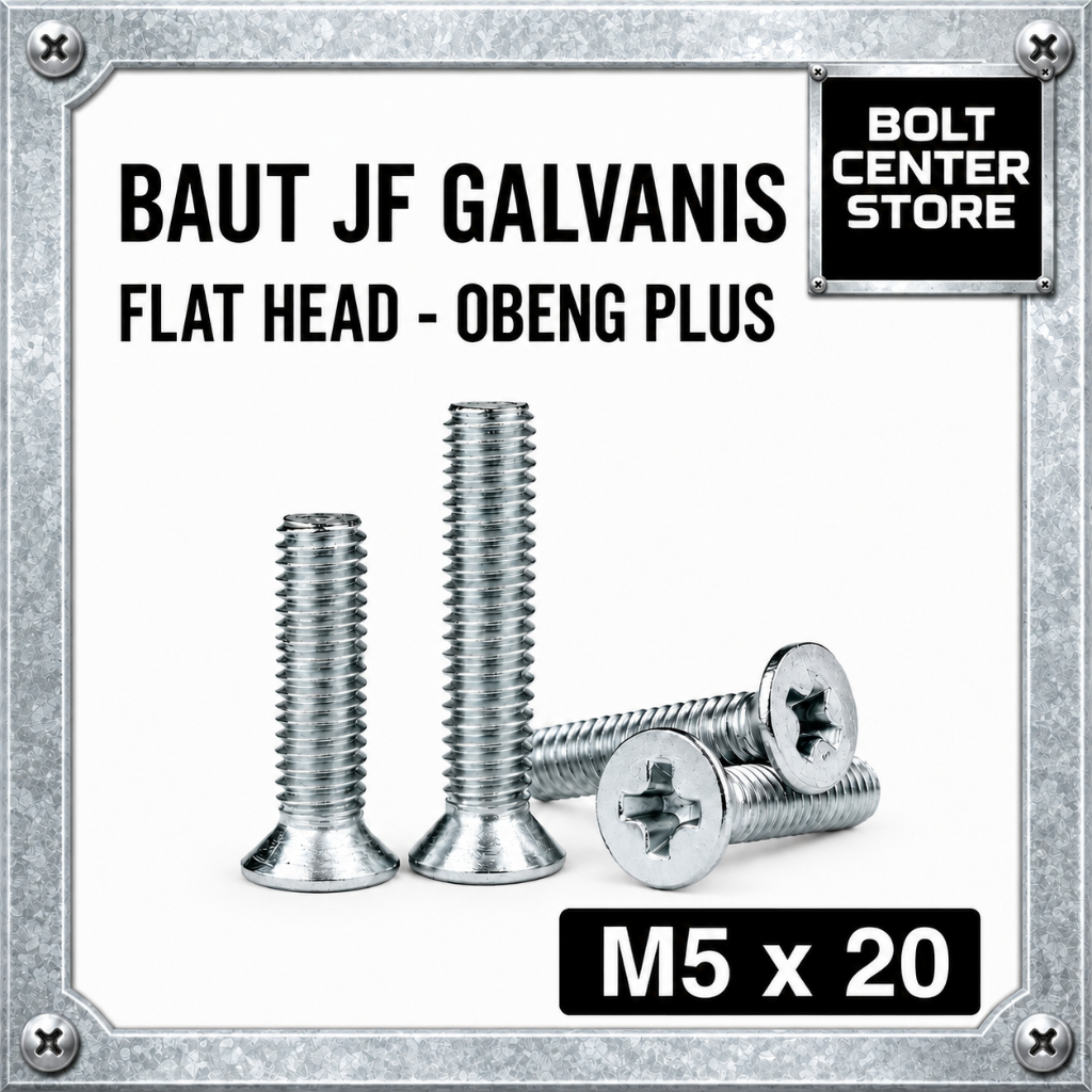 M5x20 Baut JF Flat Head Baut JF M5 x 20 Obeng Plus