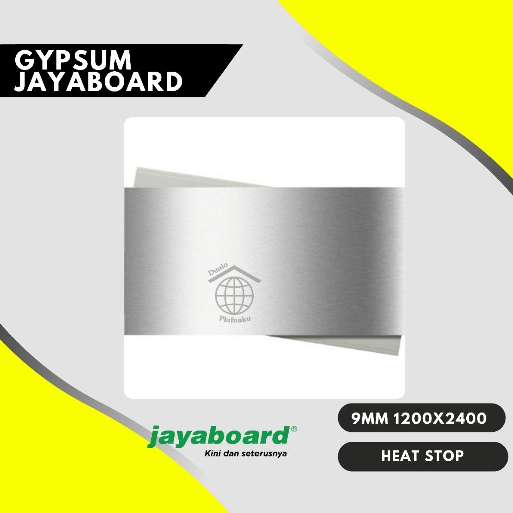 Gypsum Heatstop Jayaboard 9mm / Gipsum Heatstop 9mm / Gipsum Anti Panas / Papan Gypsum Anti Panas / 